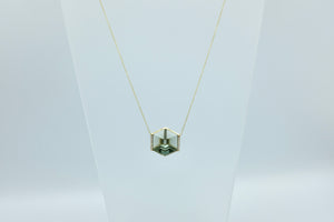 Green Quartz Cube Necklace