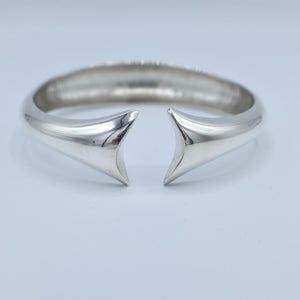 Silver Whale Tail Bangle