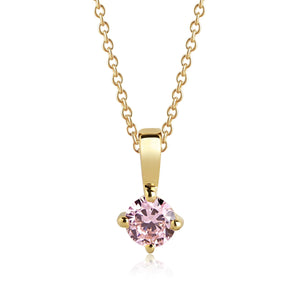 Sif Jakobs Princess Piccolo Necklace - 18 Carat Gold Plated & Pink Zirconia