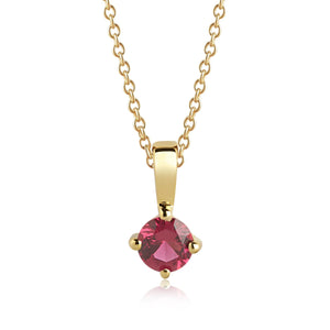 Sif Jakobs Princess Piccolo Necklace - 18 Carat Gold Plated & Red Zirconia Necklace