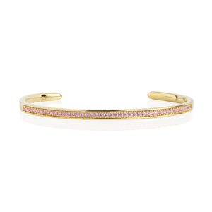 Sif Jakobs Valiano Bangle - 18 Carat Gold Plate & Pink Zirconia