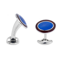 Load image into Gallery viewer, Sterling Silver Maroon Red &amp; Royal Blue Enamel Cufflinks
